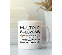 Nufar Divertida taza de café con esclerosis múltiple, One Star Terrible Would Not Recommend, taza de cerámica de 325 ml para té, de29mbB162