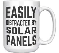 Nufar Fácil de distraer por paneles solares, feliz cumpleaños o Navidad, San Valentín, parejas, tazas de café divertidas para amigos, lindos regalos para amantes, taza de té de 11 onzas para mujeres y
