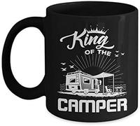 Nufar King of the Campers - Taza de café divertida de cerámica para té, 325 ml