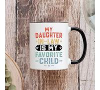 Nufar Taza con texto en inglés "My Daughter In Law is My Favorite Child", taza para el día del padre, taza divertida en leyes, taza para hijo favorito, regalo para suegro, de14bB05
