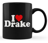 Nufar Taza de café de cerámica con texto en inglés "I Love Drake", de 325 ml, taza de té con texto en inglés "I Love Drake", de13bB136