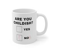 Nufar Taza de café de cerámica de 325 ml - Are You Childish? Divertida taza de café cómica, 24ja06mbB103