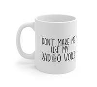 Nufar Taza de cerámica con texto en inglés "Don't Make Me Use My Radio Voice, Radio DJ, divertida taza de cerámica de 325 ml, taza de té, de28maA165