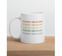 Nufar Taza de cerámica de 11 onzas con texto en inglés "It's In The Syllabus", 24ja13maA156