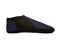 NuFoot Booties Men's Shoes, Best Foldable & Flexible Footwear, Fold and Go Travel Shoes, Yoga Socks, Indoor Shoes, Slippers, Navy Blue with Black Stripes, Large