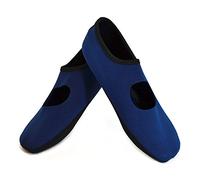 NuFoot Mary Janes Women's Shoes, Best Foldable & Flexible Flats, Travel & Exercise Shoes, Dance Shoes, Yoga Socks, Indoor Shoes, Slippers, L, Marino, 1