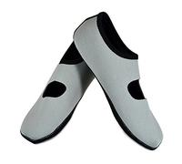 NuFoot Mary Janes Women's Shoes, Best Foldable & Flexible Flats, Travel & Exercise Shoes, Dance Shoes, Yoga Socks, Indoor Shoes, Slippers, Gray, Large