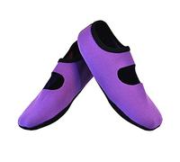 NuFoot Mary Janes Women's Shoes, Best Foldable & Flexible Flats, Travel & Exercise Shoes, Dance Shoes, Yoga Socks, Indoor Shoes, Slippers, XL, Púrpura, 1