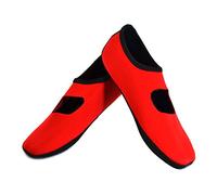 NuFoot Mary Janes Women's Shoes, Best Foldable & Flexible Flats, Travel & Exercise Shoes, Dance Shoes, Yoga Socks, Indoor Shoes, Slippers, XL, Rojo, 1