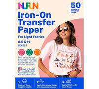 nufun actividades para planchar imprimible de inyección de tinta papel de transferencia de calor, luz tejidos, 8,5 x 11 pulgadas