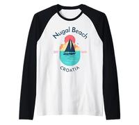 Nugal Beach Makarska Croacia Camiseta Manga Raglan