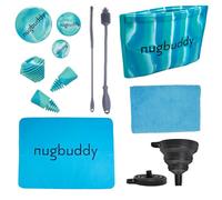 Nugbuddy Kit de limpieza de vidrio - Accesorios de silicona reutilizables - Kit completo para limpiar tu pieza, solo tienes que añadir limpiador - Bolsa de remojo reutilizable, cepillos, alfombrilla,
