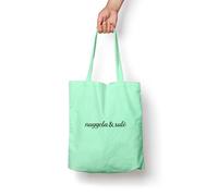 Nuggela & Sulé TOTE Bag Verde Menta - Bolsas de diseño 100% algodón con asas largas, ideales para cualquier ocasión