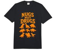 Nugs Not Drugs Divertido Dinosaurio Nugget Positivo Comida Humor Comfort Colors Adult Heavyweight T-Shirt