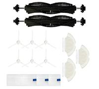 NUHFUFA 14 accesorios para aspiradora robot para Tefal Rowenta X-plorer Serie 75 RG7687, 2 cepillos principales/6 cepillos laterales/3 paños/3 filtros