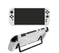 NUHFUFA Funda protectora dividida compatible con Switch 2, carcasa rígida de TPU para cubierta trasera NS2 con controladores Joy de liberación rápida (blanco)