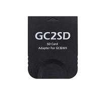 NUHFUFA Lector de tarjetas TF GC2SD Adaptador de tarjeta de memoria Micro SD Lector de tarjetas para consola NS GameCube Wii (negro)