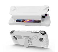 NUHFUFA Protective Cover Compatible with ASUS ROG Ally 7-inch Handheld 2023, Full Coverage Bracket Anti-Drop Dustproof Ergonomic Grip Case with Detachable Front Shell (White)