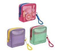 Nuhjytgf Bolsas de Malla de Cosmética con Cremallera,3 Organizadores de Accesorios Digitales - Monedero Portátil | para Mujeres Niñas Viajeros Artistas Fotógrafos Estudiantes Viaje Corto Compras