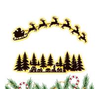 Nuhjytgf de Reno Luz Ambiental Divertida Rústica de Madera | Mural invernal, navideño casa Para Interior Hogar Salón Dormitorio Guardería Oficina Escuela Fiesta