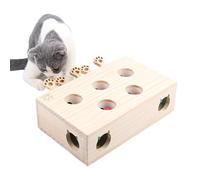 Nuhjytgf Interactive Wooden Cat Toy | Whack-a-Mole Style Cat Scratcher & Teaser Game | Catch The Wooden Mice Challenge for Cats | Engaging Smart Teaser Toy for Stimulating Play & Exercise