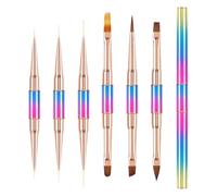 Nuhjytgf Rotuladores para Uñas,Juego de 6 Pinceles Delineadores - Rotuladores De Esmalte Y Arte Para Uñas,Para Mujeres Adultas Principiantes Manualidades en Casa o Salón