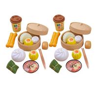 Nuiorfty 2 Juegos de Comida para Juego de simulación 26 Piezas de Juguete Bao Bun y Juguetes de Bola de Masa con Cesta de Vapor Juguete Chino Realista Dim Sum para Juegos de rol de niños