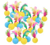Nuiorfty 24PCS Juguete de Pelota para Gatos 1 5 Juguetes Coloridos para Gatos con Plumas Pelotas interactivas Juguete de Golf d