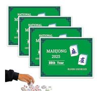 Nuiorfty 4 Tarjetas Mahjong 2024 Tarjetas estándar de puntuación y Reglas del Juego Mahjong aprende y domina Reglas de Juego re