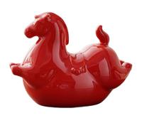 Nuiorfty Estatua de Caballo Escultura de Caballo Gordo de cerámica zodíaco Chino Buena Suerte Riqueza decoración Feng Shui para Escritorio de Oficina en casa