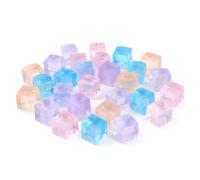 Nuiorfty Ice Cube Stress Ball 30PCS 1in Flexible Silicone Clear Ice Block Squeeze Toys Stress Balls Juguete de Alivio portátil para Oficina Fiesta Color Aleatorio