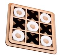 Nuiorfty Juego de Tres en Tres y Cruces para Niños Juegos de Mesa de Juego de en y Cruces Interactivos de Madera Mini Juegos de Mesa XO Suaves sin Olores para Fiesta Familiar Negro + Blanco