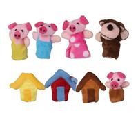 Nuiorfty Marionetas de Dedo de Animales Marionetas de Dedo de cerditos 8 Piezas Mini niño de Felpa Suave Lindo
