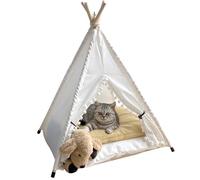 Nuiorfty Tienda para Mascotas Tienda espaciosa semicerrada para Perros Gato Antideslizante Acolchado con Mini Tipi para Gatos Seguro para Dormir Relajante Suministros para Mascotas S