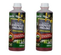 NUISIPRO PROTECTA Atrayente para Avispas, Avispones y Moscas - Líquido para Trampas/Protección Natural y Eficaz - Concentrado para Diluir, Puede Ser Utilizado en Todo Tipo de Trampas - 2x500ml