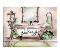 NUISX Diy Kits De Bordado Punto Cruz, Paisaje Baño Impreso 11Ct Bordado De Punto De Cruz, 50X60Cm 11Ct Cross Stitch Kit De Herramienta De Puntada Cruzada Contada A Mano