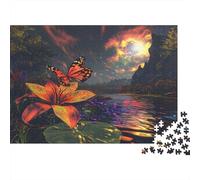 Nuit de LYS Papillons 70x50cm/1000pcs Puzzle Pour Adultes - Style Art fantastique,Jouet De DIY
