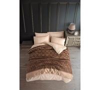 Nuit Des Rêves Elegant Single Quilt Cover Set (135 x 200 cm), marrón y marrón Oscuro, 65% algodón, 35% poliéster, Cuenta de Hilos 120, Lavable a máquina, botón y Cierre de Envoltura
