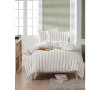Nuit Des Rêves Juego de Funda de edredón XXL (155 x 220 cm), Color Beige, 70% algodón, 30% poliéster, Lavable a máquina, 120 Hilos, Cierre de botón y sobre, Ropa de Cama Suave y Elegante