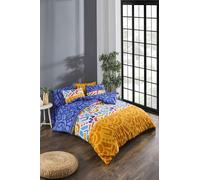 Nuit Des Rêves Juego de Fundas de edredón Doble (200 x 200 cm), 65% algodón/35% poliéster, 2 Fundas de Almohada (80 x 80 cm), Pigmento Impreso, Lavable a máquina, diseño Elegante