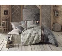 Nuit Des Rêves Juego de Fundas de edredón XXL (155 x 220 cm), 65% algodón/35% poliéster, Lavable a máquina, Elegante, Crema, Beige, Gris, Rojo y Blanco | Stylish & Cozy Bedding