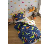 Nuit Des Rêves Juego de Fundas de edredón XXL Azul Oscuro (155 x 220 cm), 65% algodón/35% poliéster, Lavable a máquina, Funda de edredón con Cierre de Botones y Funda de Almohada, diseño Elegante