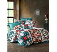Nuit Des Rêves Juego de Fundas para edredón Individual (155 x 200 cm), Estampado 3D, Verde, Blanco, Rojo, Rosa y marrón, 100% poliéster, Lavable a máquina, Cierre de Cremallera