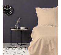 Nuit Des Rêves Luxurious Satin Double Quilt Cover Set (200 x 200 cm), Beis, 100% satén de algodón, Cuenta 210 Hilos, Incluye 2 Fundas de Almohada, Lavable a máquina a 30 °C
