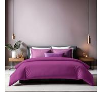 Nuit Des Rêves Premium Ranforce Double Quilt Cover (200 x 200 cm), 100% algodón, Color púrpura, Cierre de Botones, Cuenta de 155 Hilos, Lavable a máquina a 30 °C, Suave y Duradera