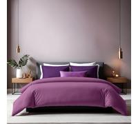 Nuit Des Rêves Premium Ranforce Double Quilt Cover (200 x 200 cm), 100% algodón, Color púrpura, Cierre de Botones, Cuenta de 155 Hilos, Lavable a máquina a 30 °C, Suave y Duradera