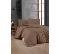 Nuit Des Rêves Premium Ranforce - Juego de Funda de edredón Doble (200 x 200 cm), 100% algodón, Color marrón, Incluye 2 Fundas de Almohada (80 x 80 cm), Ropa de Cama Suave, Duradera y Elegante para
