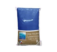 Nuit Des Vosges 2101034 Cotoval Sábana Bajera Algodón Liso Azul Nattier 160 x 200 cm