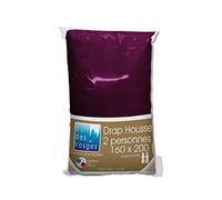 Nuit Des Vosges 2101331 Cotoval Sábana Bajera Algodón Liso Púrpura Oscuro 160 x 200 cm