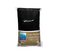 Nuit des Vosges 2106329 Cotoval Sábana Bajera Algodón Liso Negro 140 x 190 cm